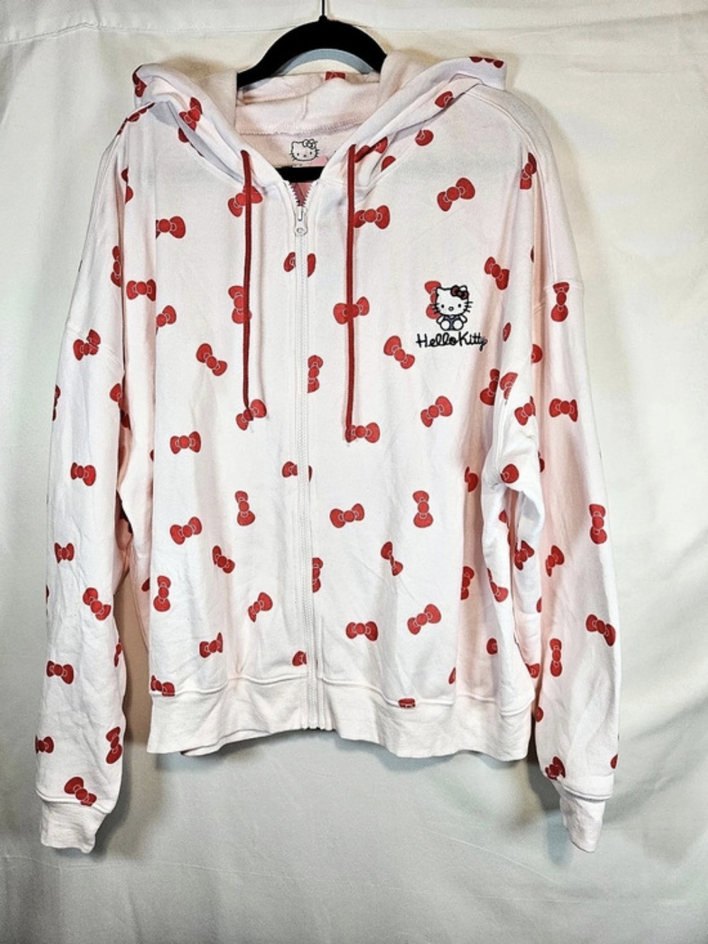 Sanrio Hello Kitty Pink Marshmallow All-Over Bow Print Zip-Up Hoodie